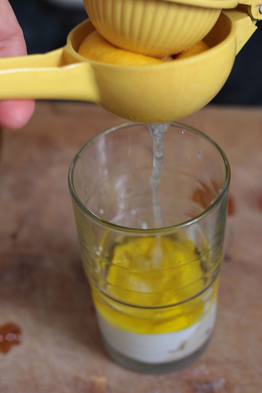 yoghurt oil horseradish lemon dressing