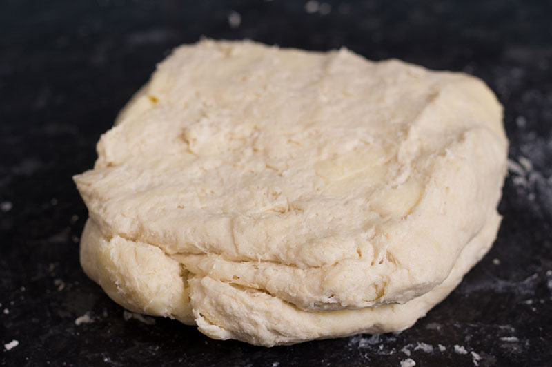 Basic kneaded mix for spelt rough puff pastry