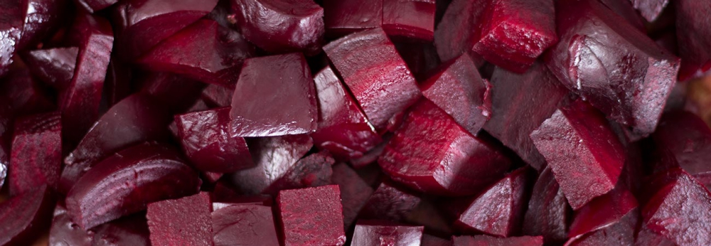 A mountain of cooked beetroot