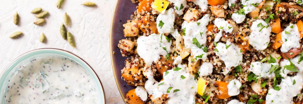 Spicy vegetable and preserved lemon quinoa