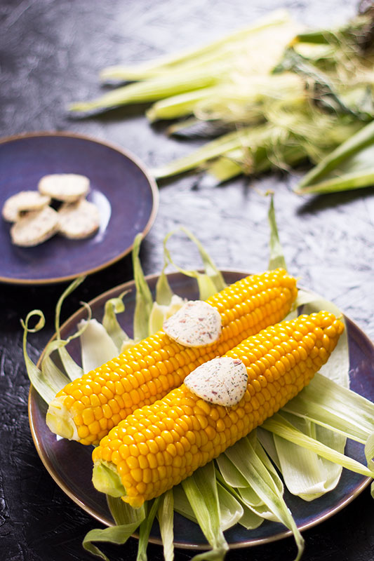 Anchovy butter with sweetcorn