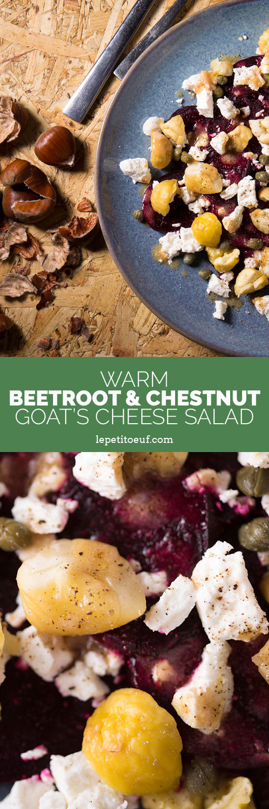 autumnal beetroot chestnut goat's cheese salad