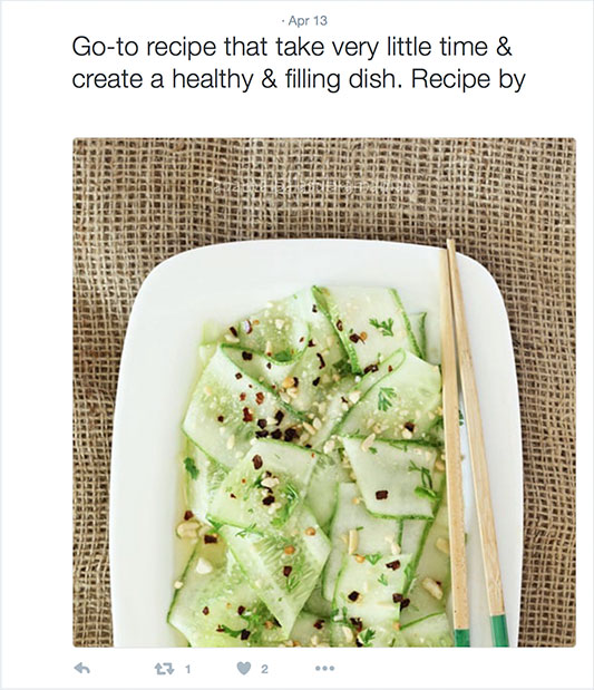 Cucumber salad twitter screen grab