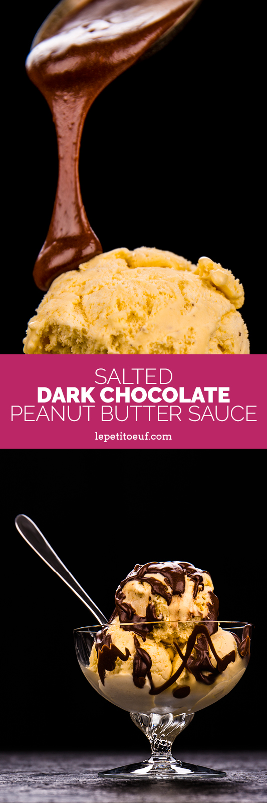 This salted dark chocolate peanut butter sauce is a rich, decadent, dairy free sauce that makes a sumptuous topping for desserts, sweets, cakes and ice creams. Featuring no refined sugar it’s made using 70% dark chocolate, plain peanut butter, salt, agave syrup and almond milk so perfect for those leading a sugar free or dairy free diet.