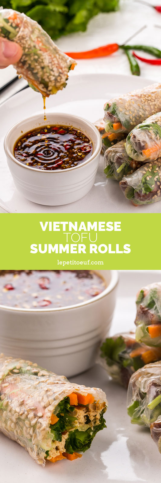 Vietnamese spring rolls with a vegetarian twist, featuring smoked tofu to make delightfully aromatic, crispy, crunchy tofu summer rolls which are vegetarian and vegan. You can make these in the kitchen to wow your guests or build them at the table so everyone can get their hands dirty.