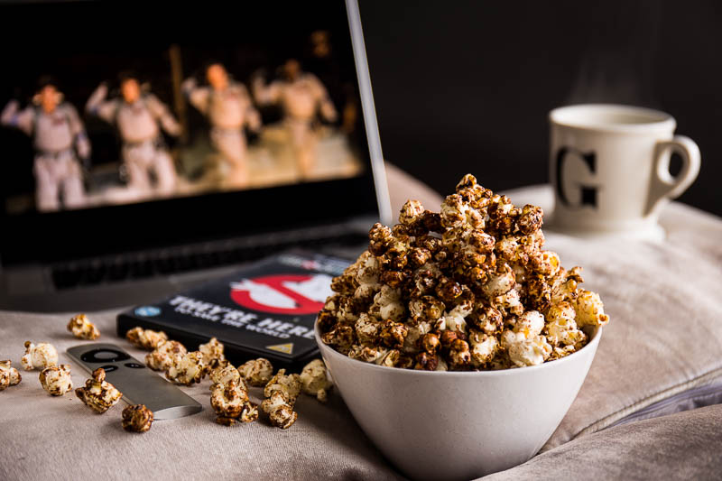 Sweet cinnamon popcorn made on the stove in a saucepan is great fun as you watch all the kernels fly all over the place! Made with low sugar content and ready in minutes, you'll wonder why you ever bought pre-made popcorn!