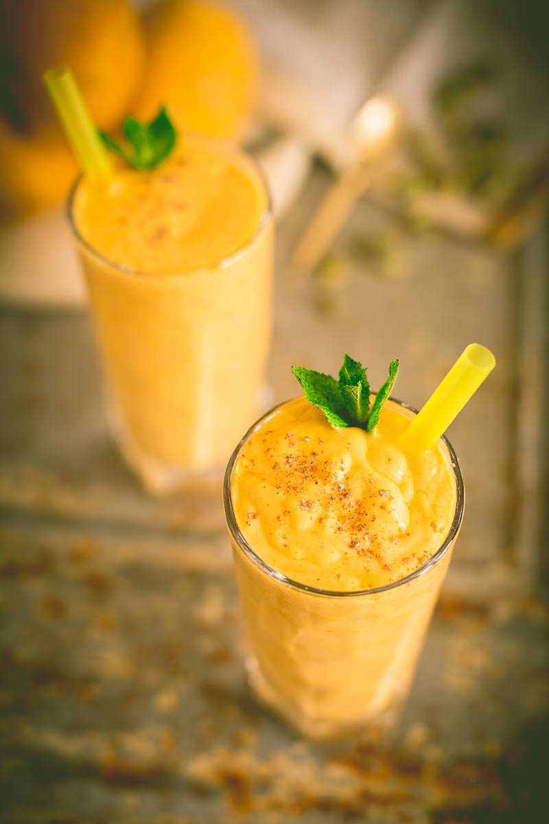 Mango season is the time to make a Mango Lassi, the traditional Indian yoghurt drink which is as refreshing as the morning dew and perfect for a hot summers day. I’ve included the option to make this dairy free as well!